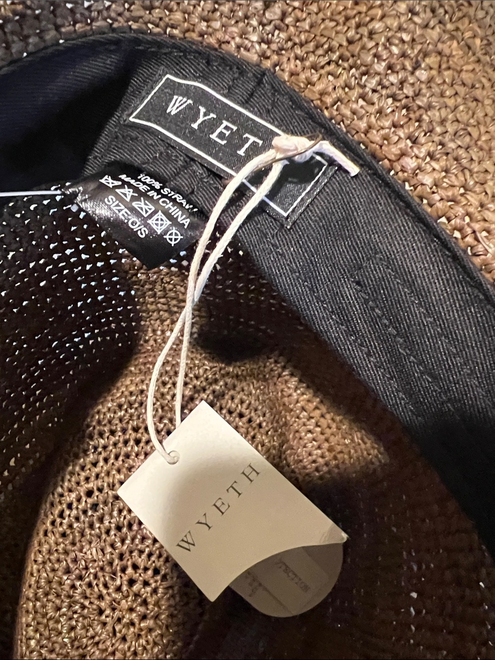 NWT Wyeth Packable Lina Waverly Wide Brim Raffia Sun Hat in Chocolate - Picture 12 of 12